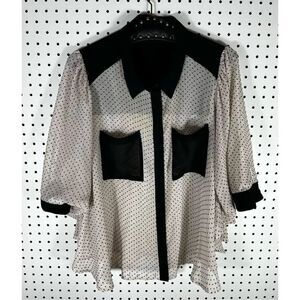 Double Zero polka dot  sheer blouse